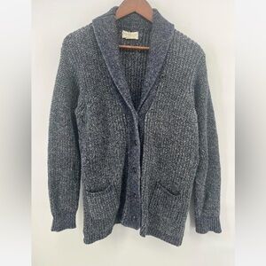 Blue Gray knitted Thread and Supply x Ralph Lauren collab collard cardigan SZ L